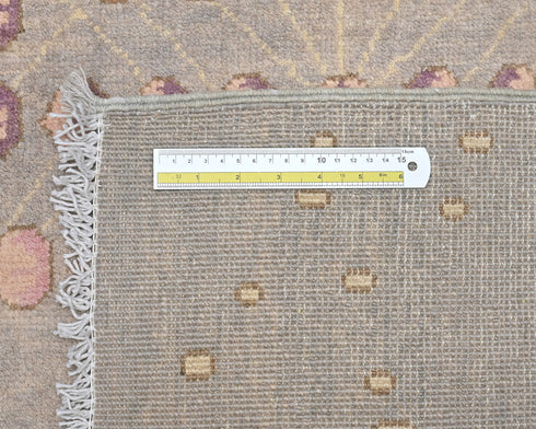 3x5 Gray Kuba Afghan Hand Knotted Wool Area Rug